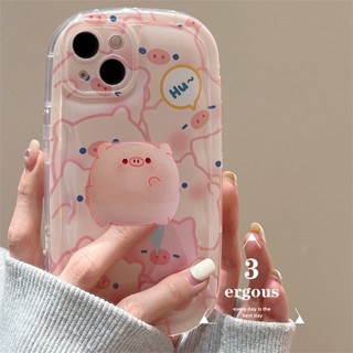 เคสโทรศัพท์มือถือแบบนิ่ม TPU ลายการ์ตูนหมูสีชมพูน่ารัก สําหรับ OPPO A93 A15 A15s A16 A16K A94 A9 A5 A31 A57 A76 A74 A95 A53 A33 A32 Reno 5F 4F A5s