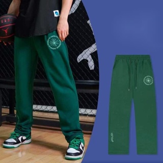 กางเกงขายาวลําลอง กางเกงผู้ชาย ทรงหลวม ทรงตรง สีเขียว แบบแห้งเร็ว แฟชั่นฤดูร้อน สไตล์เกาหลี สําหรับผู้ชาย กางเกงขายาวผู้ชาย