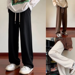 กางเกงกีฬาขายาวลําลอง กางเกงขายาวผู้ชาย ทรงหลวม แนวตรง พลัสไซซ์ กางเกงผู้ชาย สไตล์เกาหลี แฟชั่นฤดูร้อน สําหรับผู้ชาย ไซซ์ M - 8XL