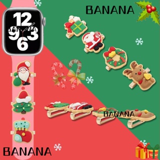 Banana1 สายนาฬิกาข้อมือซิลิโคน รูปซานตาคลอส ต้นคริสต์มาส สําหรับตกแต่ง