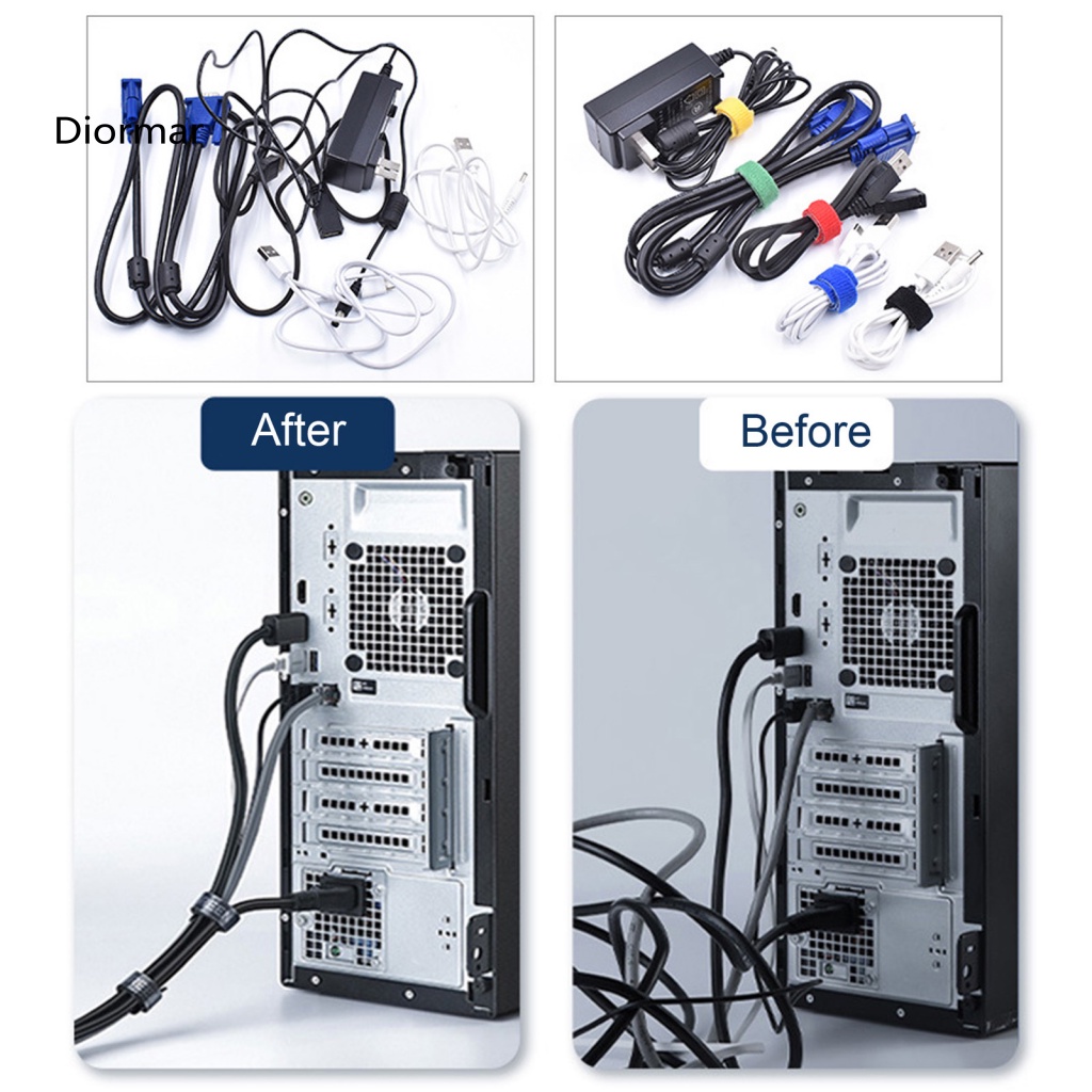 dio-สายรัดจัดการสายเคเบิล-ป้องกันการพันกัน-ทนต่อการสึกหรอ-สําหรับคอมพิวเตอร์-100-ชิ้น