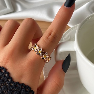 สร้อยข้อมือ แหวนนิ้วชี้ ลายดอกเดซี่น่ารัก เข้ากับทุกการแต่งกาย แฟชั่นสําหรับผู้หญิง