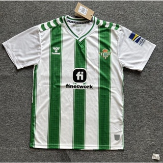 Fan Edition 2324 ใหม่ เสื้อยืดลําลอง แขนสั้น พิมพ์ลาย Betis Home Football คุณภาพสูง