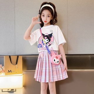 Girl Kulomi jk skirt suit summer dress stylish little girl college style pleated skirt childrens skirt two-piece set
