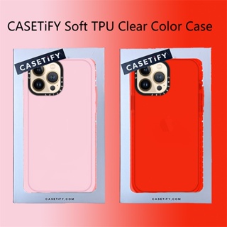 Casetify X เคสโทรศัพท์มือถือ TPU นิ่ม แบบใส สีชมพู และสีแดง สําหรับ IPhone 15 14 13 12 11 Pro MAX Mini XS MAX XR X SE 6 6S 7 8 Plus