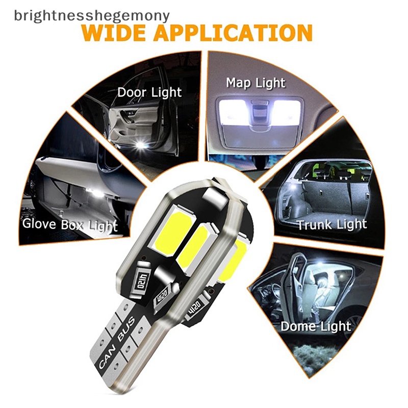 bgth-หลอดไฟ-led-w5w-t10-แคนบัส-5730-8smd-12v-6000k-สําหรับติดตกแต่งภายในรถยนต์-10-ชิ้น