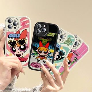 เคสโทรศัพท์มือถือหนัง PU แบบบาง ลาย The Powerpuff Girls หรูหรา สําหรับ OPPO A16 A16S A16K A17 A17K A5S A3S A12E A12 A15 A15S A35 F11 A53 A31 A9 A5 2020 A52 A92 A72 A76 A36 A96 A11S