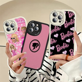 เคสโทรศัพท์มือถือหนัง PU ลายบาร์บี้ สีชมพู สําหรับ OPPO A16 A16S A16K A17 A17K A5S A3S A12E A12 A15 A15S A35 F11 A53 A31 A9 A5 2020 A52 A92 A72 A76 A36 A96 A11S