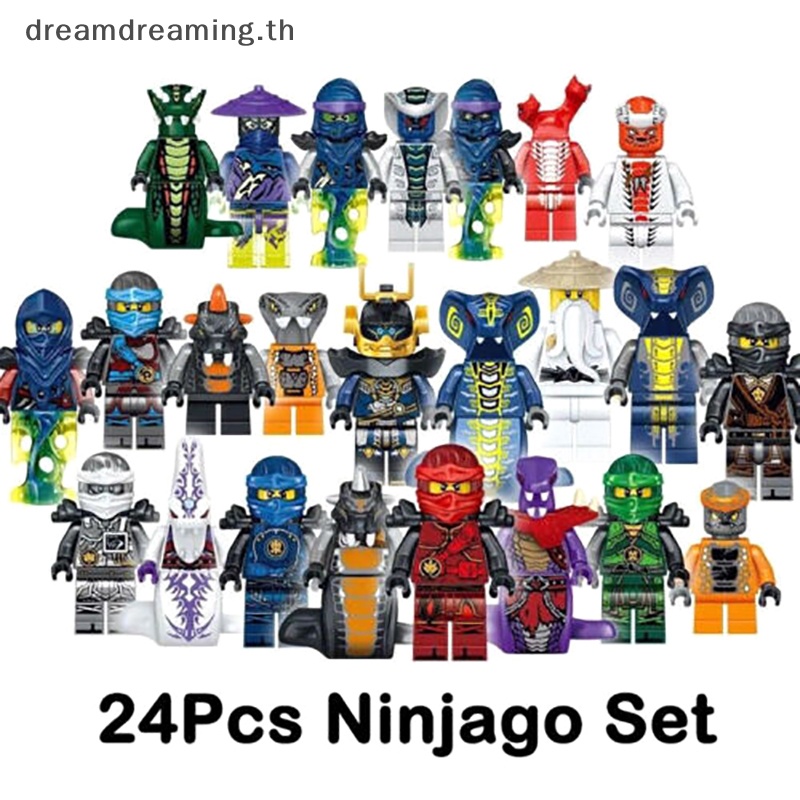 ใหม่-ของเล่นตัวต่อฟิกเกอร์-ninjago-kai-jay-sensei-wu-master-24-ชิ้น