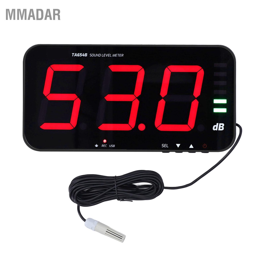 mmadar-13in-หน้าจอเครื่องวัดระดับเสียงแขวนผนัง-digital-decibel-reader-สิ่งแวดล้อมเสียงรบกวน-ta654b