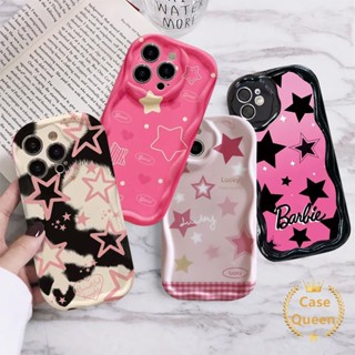 เคสโทรศัพท์มือถือ ลายกราฟฟิตี้บาร์บี้ ดาวห้าแฉก สีชมพู แฟชั่น สําหรับ Oppo A17 A17k A55 A54s A15S A31 A12 A74 A77 A16s A96 A95 A57 A7 A92 A16 A3s A76 A52 A77s A5s A16K A54 A9 A1k A53 A16E Y2K