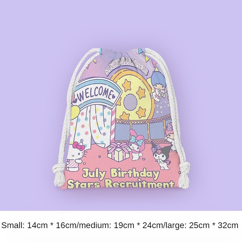 sanrio-กระเป๋าเครื่องสําอาง-กระเป๋าหูรูด-ลายการ์ตูน-kuromi-melody-cinnamoroll-ขนาดเล็ก-สําหรับนักเรียน