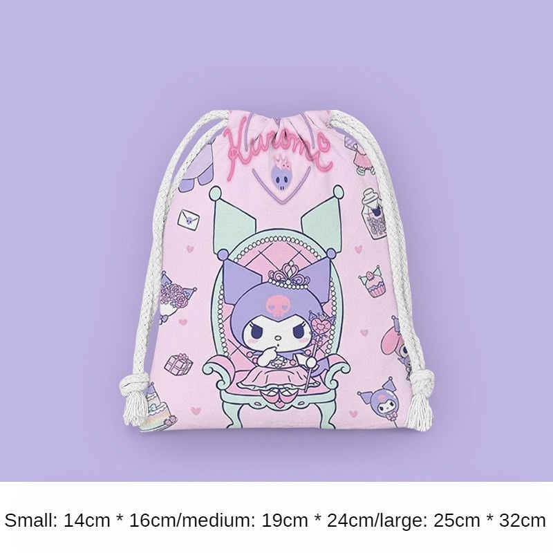 sanrio-กระเป๋าเครื่องสําอาง-กระเป๋าหูรูด-ลายการ์ตูน-kuromi-melody-cinnamoroll-ขนาดเล็ก-สําหรับนักเรียน