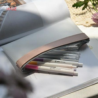 Fedealk กระเป๋าดินสอ หนัง TPU แบบใส มีซิป กันน้ํา แบบพกพา