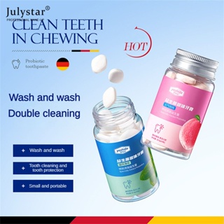 JULYSTAR Yashida ยาสีฟันแข็งโปรไบโอติกรสพีชยาสีฟันป้องกันเหงือกและทำความสะอาดล้ำลึก