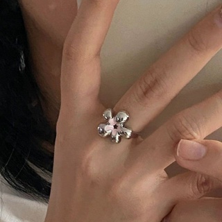 ใหม่ แหวนแฟชั่น ลายดอกไม้ ขนาดเล็ก ความรู้สึกสูง สไตล์สาวหวาน หัวใจ เครื่องประดับแฟชั่น