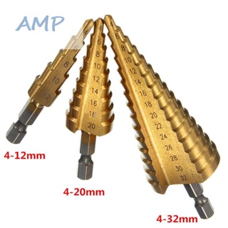 ⚡NEW 8⚡3 Sizes Metal Wood Cone Tool 4-12mm 4-20mm Cutter 6.5mm DIY Golden Step Drill