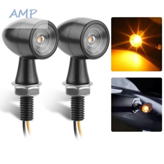 ⚡NEW 8⚡Turn Signal Lights 12 Votage 8mm Aluminium+PC Lens Amber Light Black Parts