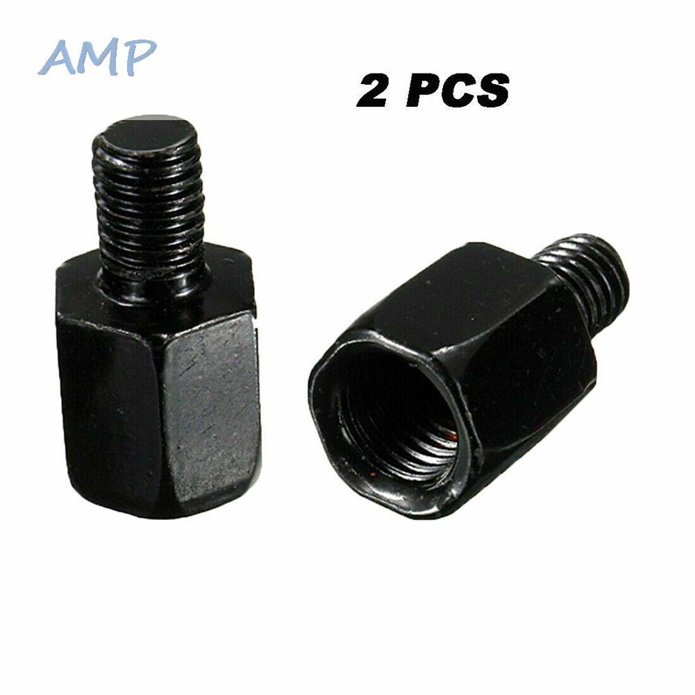 new-8-motorcycle-mirror-adaptors-aluminium-black-replacement-practical-to-use