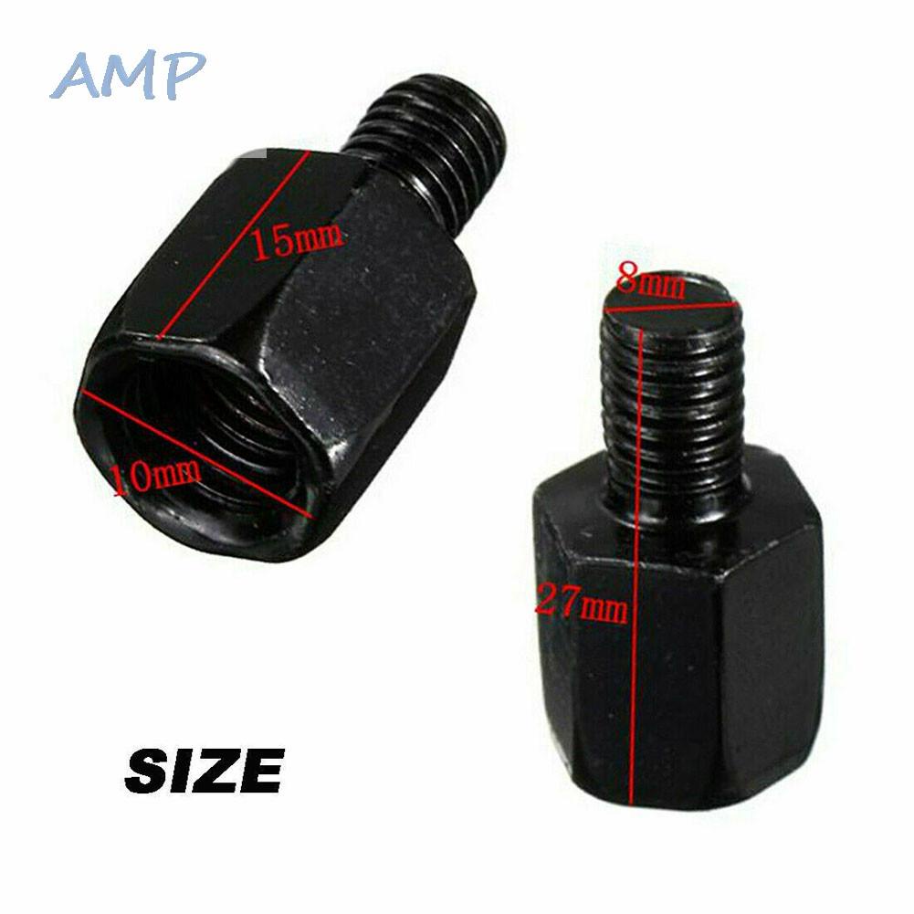 new-8-motorcycle-mirror-adaptors-aluminium-black-replacement-practical-to-use
