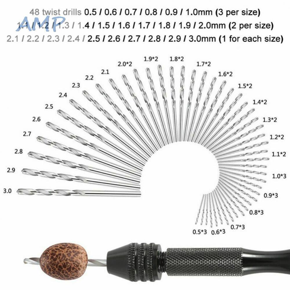 new-8-drill-bit-hand-micro-mini-spiral-vise-49pcs-set-chuck-drill-hss-brand-new