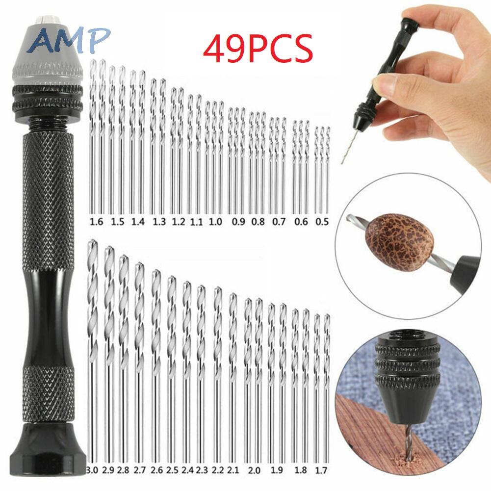new-8-drill-bit-hand-micro-mini-spiral-vise-49pcs-set-chuck-drill-hss-brand-new