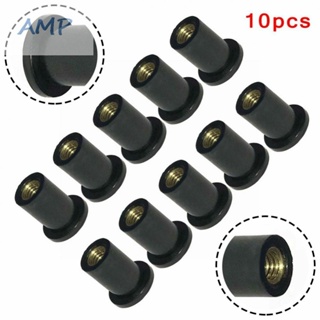 ⚡NEW 8⚡Nut 5mm ATV Black Bodywork For Most Windshields Motorcycle Rubber+brass