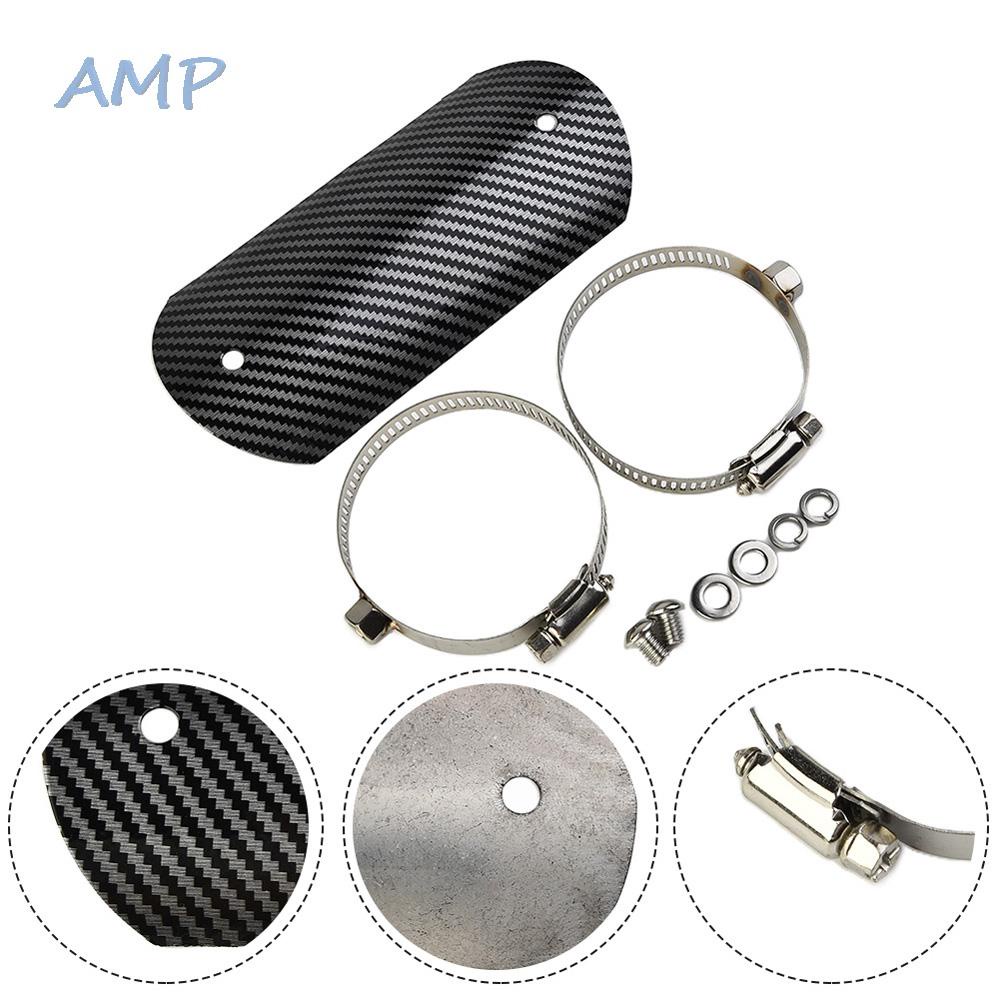 new-8-exhaust-heat-shield-carbon-style-look-middle-pipe-muffler-protector-durable
