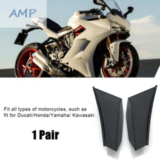 ⚡NEW 8⚡Motorcycle Winglet Accessories Black Pair Plastic Replacement Universal