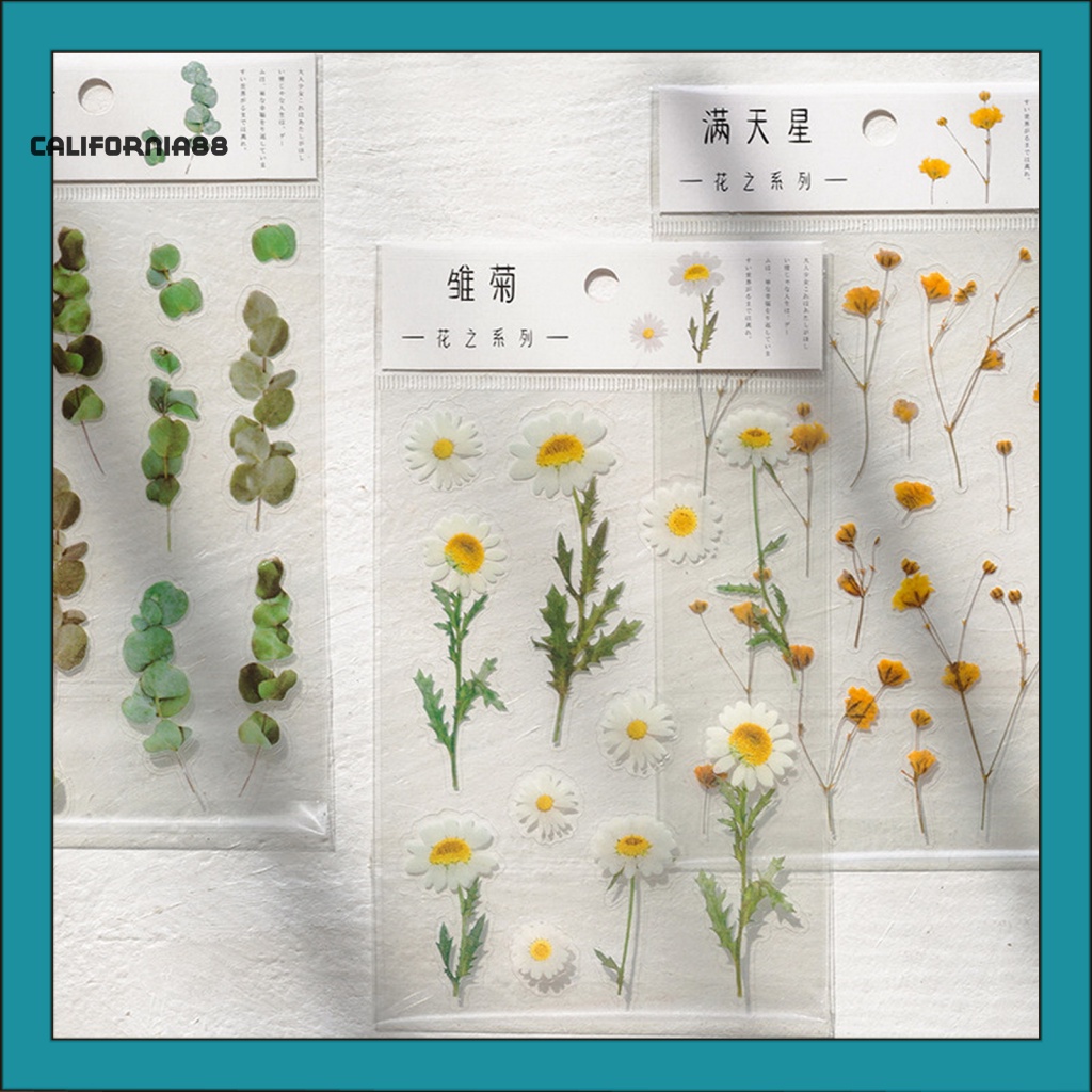 cf-สติกเกอร์-ลายดอกไม้ธรรมชาติ-กันน้ํา-ใช้กันอย่างแพร่หลาย-สําหรับติดตกแต่งสมุด-อัลบั้ม-2-ชิ้น