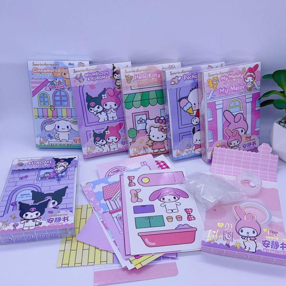 daron-kt-cat-quiet-book-kuromi-my-melody-kuromi-sticker-games-kt-cat-paper-diy-ของเล่นเพื่อการศึกษา