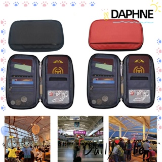 Daphne กระเป๋าเอกสาร ผ้าโพลีเอสเตอร์ 2 สาย กันน้ํา สีพื้น สําหรับใส่หนังสือเดินทาง เหมาะกับครอบครัว ผู้ชาย ผู้หญิง
