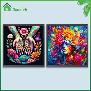 【Doub X ✮】ภาพวาดปักเพชร ทรงกลม ลายดอกไม้ คน 5D DIY สําหรับตกแต่งบ้าน ✮