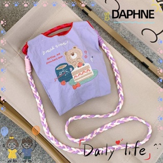Daphne กระเป๋าสะพายไหล่ ผ้าปักลายน่ารัก ขนาดเล็ก เป็นมิตรกับสิ่งแวดล้อม สําหรับผู้หญิง