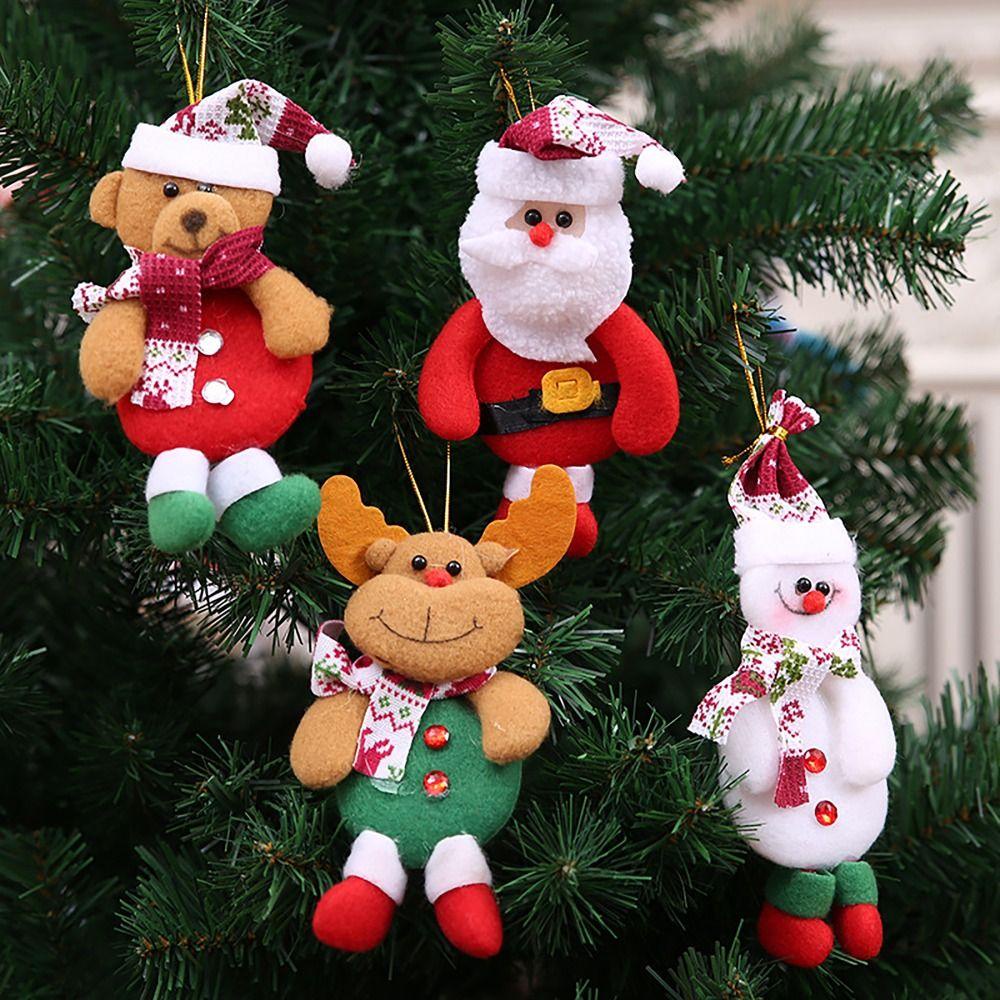 cherry3-จี้ตุ๊กตาซานต้าครอส-สโนว์แมน-กวาง-หมี-ผ้าไม่ทอ-4-ชิ้น-สําหรับแขวนตกแต่งต้นคริสต์มาส-หน้าหนาว