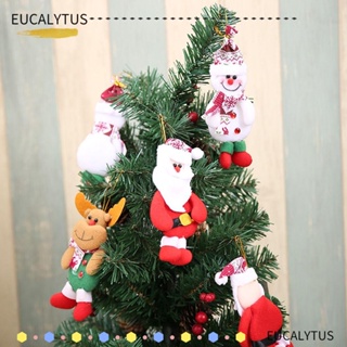 Eutus จี้ตุ๊กตากวางเอลก์ ซานต้าครอส สโนว์แมน ผ้าไม่ทอ สําหรับแขวนตกแต่งต้นคริสต์มาส 4 ชิ้น