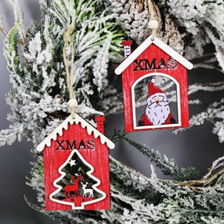 [ Burbuerry ] จี้ไม้แขวน รูปซานต้าคลอส สโนว์แมน กวางเอลก์ ใช้ได้นาน สําหรับตกแต่งบ้าน เทศกาลคริสต์มาส