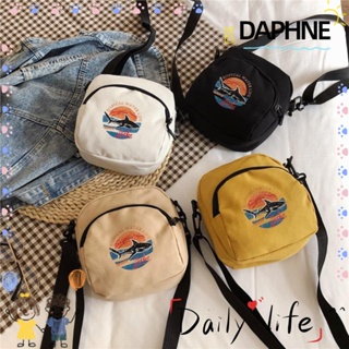 Daphne กระเป๋าถือ กระเป๋านักเรียน ผ้าแคนวาส ขนาดเล็ก พิมพ์ลายน่ารัก เรียบง่าย สําหรับผู้หญิง
