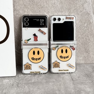 เคสโทรศัพท์มือถือแบบแข็ง กันกระแทก ลายการ์ตูน drew smlie น่ารัก สําหรับ Samsung Galaxy Z Flip5 3in1 Z Flip 3 Flip 4