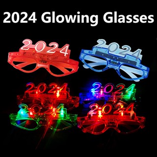 # 2024 CNY Decoration # 2024 แว่นตากันแดด ไฟกระพริบ Led 4 สี พร็อพถ่ายภาพ สําหรับเด็ก และผู้ใหญ่