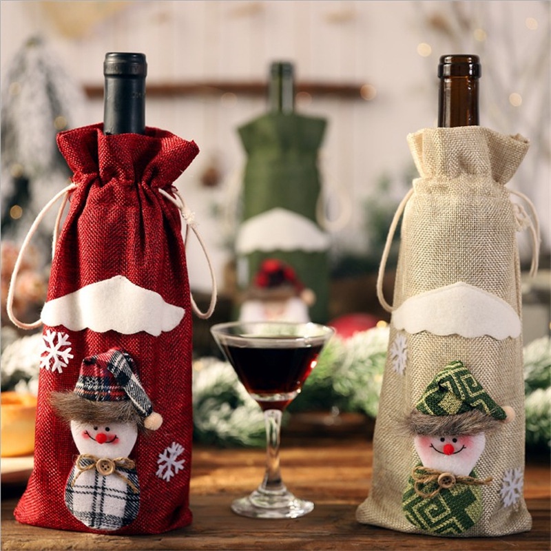 กระเป๋าใส่ขวดไวน์แดง-ลายคริสต์มาส-สําหรับตกแต่งบ้าน-ปาร์ตี้
