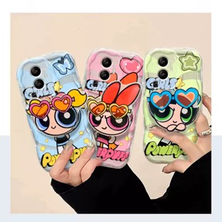 เคสโทรศัพท์มือถือนิ่ม ป้องกันเลนส์ ลาย The Powerpuff Girls 3D พร้อมขาตั้ง พับได้ สําหรับ VIVO V20 V23 V27 Pro V21E V23E V27E Y73 2021