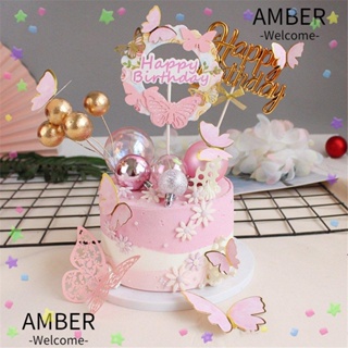 Amber ท็อปเปอร์เค้ก คัพเค้ก งานแต่งงาน เบบี้ชาวเวอร์ สุขสันต์วันเกิด 1 ชุด