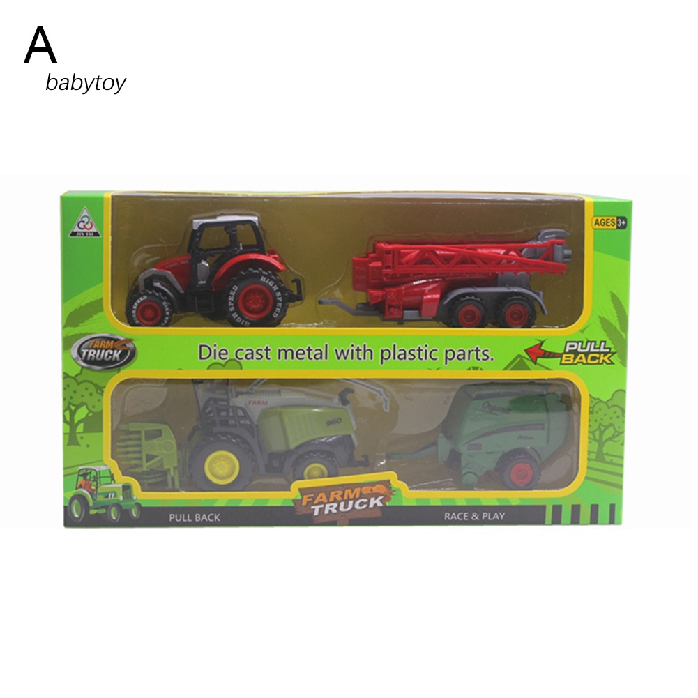 baby-โมเดลรถยนต์-1-42-diecast-tractor-harvester-farm-ของเล่นสําหรับเด็ก-2-ชิ้น