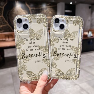 เคสโทรศัพท์ Tpu นุ่มกันกระแทกสุดหรูผีเสื้อสีดำและสีขาวสำหรับ iPhone 7Plus 8Plus XR 11 14 13 12 Pro MAX 6 6SPlus X XS MAX