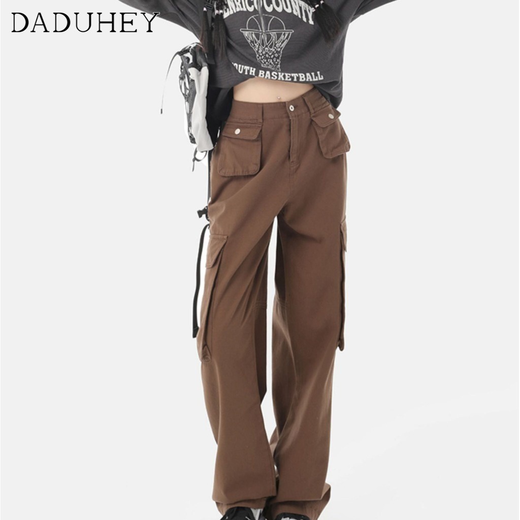 daduhey-women-american-style-retro-casual-wide-leg-overalls-spring-and-summer-hot-girl-fashion-casual-high-waist-slimming-mop-cargo-pants