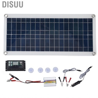 Disuu Polycrystalline Solar Panel Starter Kit 30A Charge Controller 220W Inverter For Hiking Camping Boat Outdoor Cycling