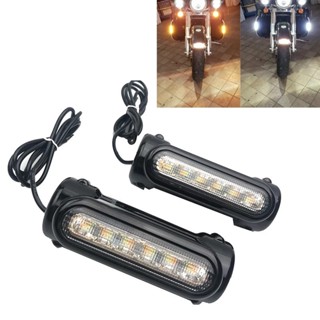 ไฟเลี้ยว LED สีขาว สีเหลือง สําหรับรถจักรยานยนต์ฮาร์เลย์