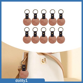 [Dolity1] พวงกุญแจแท็กไม้แกะสลัก สายหนัง PU อุปกรณ์เสริม สําหรับรถยนต์ 10 ชิ้น