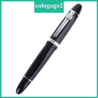 Cologogo2 Jinhao 159 ปากกาหมึกซึม แบบหนา สีดํา และสีเงิน สําหรับ M Nib Fountain Pen